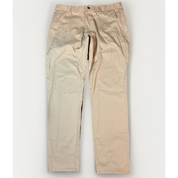 Fabletics High Side Chino Pants Men’s 33x32 Slim Fit PT2355676 Khaki Golf - Picture 1 of 8